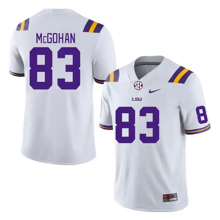 Men's LSU Tigers Jackson McGohan #83 White NCAA Football Jersey